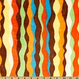 60'' Wide Kaufman Minky Cuddle Ribbon Party Orange/Rust Fabric By The Yard