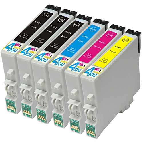 6 Pack - Remanufactured Ink Cartridges for Epson #60 T060 60 T060120 T060220 T060320 T060420 Inkjet Cartridge Compatible With Epson Stylus C68 Stylus C88 Stylus C88Plus Stylus CX3800 Stylus CX3810 Stylus CX4200 Stylus CX4800 Stylus CX5800F Stylus CX7800 (3 Black, 1 Cyan, 1 Magenta, 1 Yellow) Ink & Toner 4 You ®