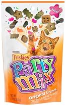 Friskies Party Mix, Original Crunch Cats Treat, Chicken, Liver & Turkey Flavors, 2.1-Ounce Pouches (Pack of 10)