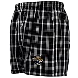 NCAA Reebok Jacksonville Jaguars Black Plaid Genuine Boxer Shorts (Medium)