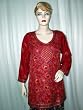 Womens Kurti Kurta Designer Candy-apple Red Printed Crepe Tunic Top S