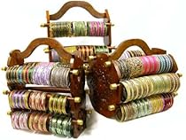 Hot Sale Beachcombers! Ethnic Indian Glass Bangle Bracelet Of The Month Club With Bangle Stand & Bonus