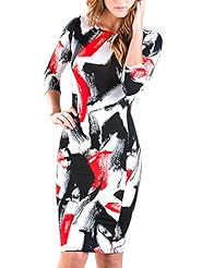 Sexy 3/4 Sleeves General Print Summer Lace Acrylic/Polyester Bodycon Dress/Party Dress/Midi Dress 