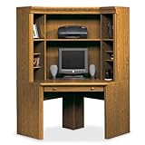 Orchard Hills Corner Computer Desk with Hutch Carolina Oak