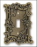 Roses Single Switch Plate Cover - Brass