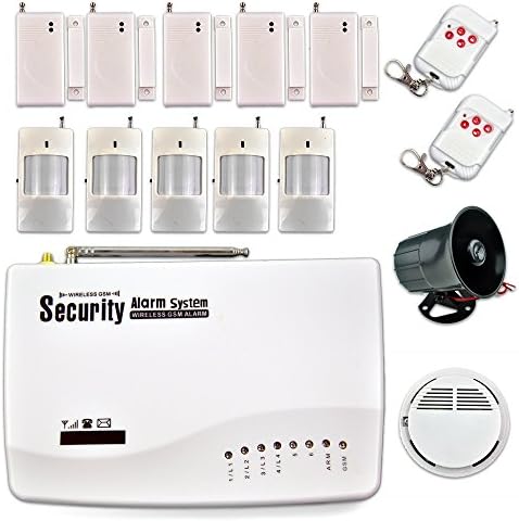 Konxe Home Security Alarm Quad Band 6 Wireless Zones and 4 Wired Zones GSM+MSM Digital Speech APP Long-Distance Controlling