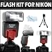 Flash Bundle Includes Digital Autofocus i-TTL Flash With Zoom And Bounce + More For Nikon D7000 D5100 D200 D100 D700 D70S D80 D70 D50 D5000 D3000 D300S D3100 D90 D40 D40X D60 D3 D2H D3X D700 D300 DSLR Camera