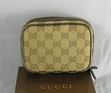 Gucci - Gucci Wallets (Beige/Brown/Gold) 163231 Medium Gucci Logo Cosmetic Case