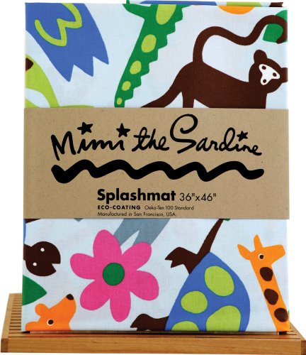 Mimi the Sardine Coated Organic Cotton Splashmat, Jungle