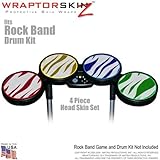 Zebra Stripes Colors Skin by WraptorSkinz fits Rock Band Drum Set for Nintendo Wii, XBOX 360, PS2 & 