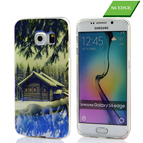 Galaxy S6 Edge Case,yf-wood TPU Samsung Galaxy S6 Edge Case Colorful IMD  Technology Case Back Cover for Galaxy S6 Edge (cabin)