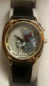 Fossil Star Wars Boba Fett Watch LI-1620 Gold Version Light Up Lmtd Ed. of 1000