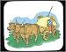 Mouse Pad with driving, body, individuals, oxen, humans, person, hay, human, farmer, persons, wagon, individula, people, team