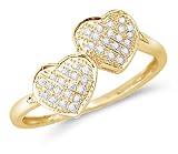 10k Yellow Gold Diamond Ladies Womens Micro Pave Set Love Heart Shape Diamond Ring 51UjxjzDTiL. SL160 10k Yellow Gold Diamond Ladies Womens Micro Pave Set Love Heart Shape Diamond Ring