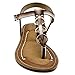 Ollio Women's Shoe T-Strap Burnish Fade Vintage Zori Flat Sandal