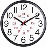 Chaney Instruments 14-Inch Wall Clock with Set & Forget Technology