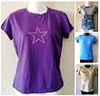 Short Sleeve T-Shirt with Pink Studded Star in 4 color choices. Sizes S-XL
