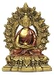 Small Nepali Buddha, Gold & Red Finish