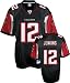 Michael Jenkins Jersey: Reebok Black Replica #12 Atlanta Falcons Jersey - Small