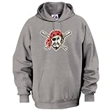 Pittsburgh Pirates Majestic Steel Heather Tek Patch Hooded Sweatshirt