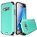 Galaxy J1 (2016) Case, Samsung AMP 2 Case, Samsung J120 Case, Galaxy Express 3 Case With TJS Tempered Glass Screen Protector, Slim Rugged Duo Hybrid Shockproof Aluminum Metal case (Teal)