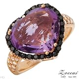 Zoccai! Made in Italy Beautiful Ring 5.40ctw Super Clean FG/VVS Diamonds and Amethyst Made of 18K Gold (Size 7)