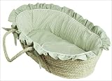 Hoohobbers Personalized Moses Basket Personalized Moses Basket in Sherbert Celery Customize: Yes, Personalization: Embroidered - Two Words, Size: Baby