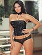 Jacquard Strapless Corset Grommet Lace Up Front Plus Size Lingerie Panty Short Neckband Set Queen