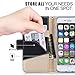 iPhone 7 Case, iPhone 7 Wallet Case, WWW [Lace Series] RFID-Resisting PU Leather Wallet Case Flip Phone Case Cover with Card Slots for Apple iPhone 7 Gold+Black