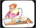 Mouse Pad with man, body, individuals, individual, humans, person, desk, human, persons, cat, people, working, sleeping