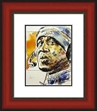 Chicago Bears Framed Lovie Smith Chicago Bears Print By Michael Mellett 15 X 18 - Cherry