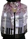 Pianos Keys and Music Notes Satin Stripe Musical Instrument Oblong Scarf/Sash/Belt ~ Choose from Pretty Color Combos