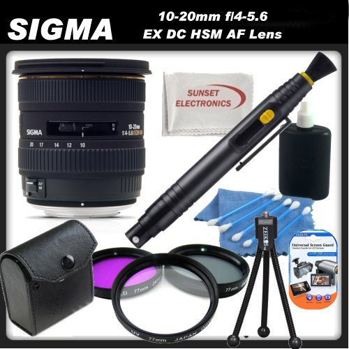Sigma 10-20mm f/4-5.6 EX DC HSM Autofocus Lens Kit for Pentax K5, K7 Digital SLR Cameras.