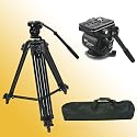 Fancier Professional Heavy Duty Video Camcorder Tripod Fluid Drag Head Kits by Fancier WF717 Black