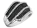White and Black Diamond Ring 1/2 Carat (ctw) in White Gold