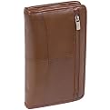 Leather Travel Agenda with Front Zip - Brown