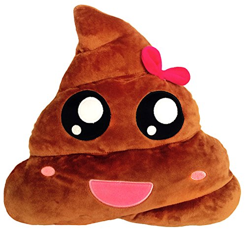 YINGGG Cute Poop Emoji Pillow Round Plush Toy, 32 x 32 x 10 cm