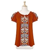 Embroidered Peasant Blouse (Petite, Tall  Misses Sizes XS-3X)