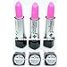 3 x JORDANA LS-043 PINK LUSTER BUBBLE GUM CREAM HOT LIPSTICK MADE IN USA + FREE EARRING