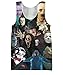 Delcoce Men's 3D Digital Print Vest Sleeveless Causal Stretch T Shirts Tops