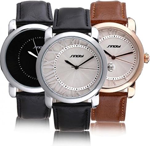 SunShine Day Hot Fashion Sinobi Watches Ellent Leather Band Men'S Wristwatch Analog Quartz Sports Casual Boy'S Watch