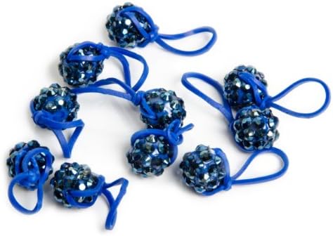 U-B Glitter Charms, Compatible with all Rubber Band Bracelets -Sapphire Blue (10 Charms) with Charm Carrying Case