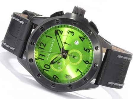Android Stealth Swiss Chronograph Chrono Watch Green Dial