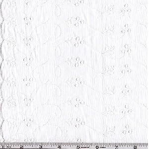 40-Wide-Lightweight-Embroidered-Eyelet-White-Fabric-By-The-Yard