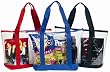 Clear ZIPPER tote with color trim and bottom