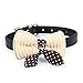 Bestpriceam (TM) Hot Cute Knit Bowknot Adjustable PU Leather Dog Puppy Pet Collars Necklace Black