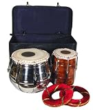 CasaPercussion Tabla Set, Professional Quality, Rod Tunable, with Case