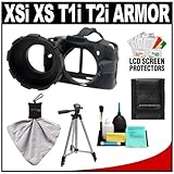 MADE Rubberized Camera Armor (Black) for Canon Rebel XS, XSi, T1i & T2i Dig ....