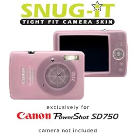 Click here to buy Delkin Snug-It, Silicone Digital Camera Skin for the Canon SD750 and Ixus 75, Pink, with Neck and... by Delkin.
