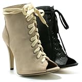 New Womens Stiletto Peep Toe Lace Shoe Boots Sz 3-8